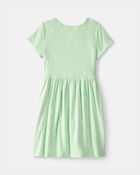 Girls Floral Short-Sleeve Dress - Green, image 2 of 4 slides