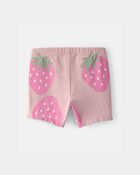 Baby Girl Strawberry Bike Shorts - Pink, image 2 of 4 slides