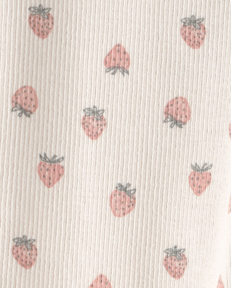 B&eacute;b&eacute; fille - Pantalon &agrave; pieds avec coton biologique c&ocirc;tel&eacute;, fraise, image 4 sur 4 diapositives