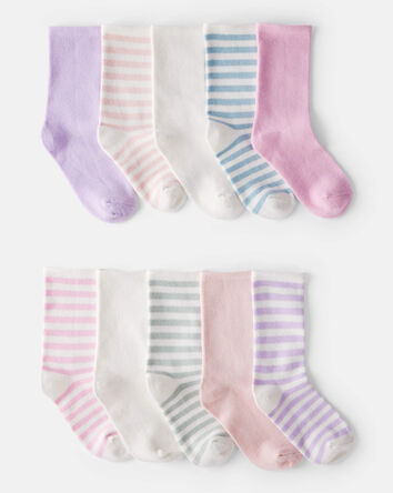 Filles - Emballage de 10 paires de socquettes ray&eacute;es, 