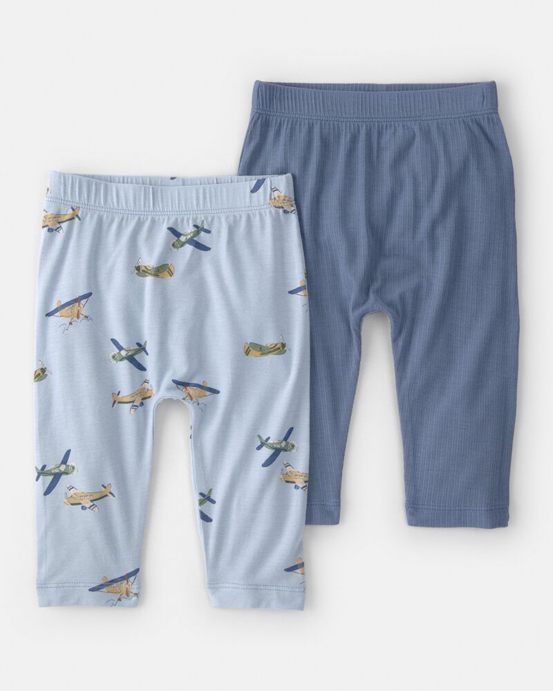 Baby Boy 2-Pack Plane PurelySoft Pants - Blue, image 1 of 7 slides