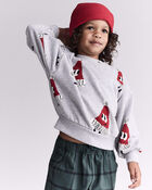 Toddler Santa Hat Dolman-Sleeve Sweatshirt - Heather Grey, image 3 of 7 slides