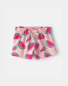B&eacute;b&eacute; fille - Short en jersey bouclette &agrave; motif de melon d&rsquo;eau - Rose, image 1 sur 3 diapositives