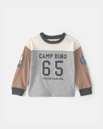 Tout-petit gar&ccedil;on - T-shirt &agrave; manches longues &laquo;Camp Dino&raquo; - Brun/Gris, 