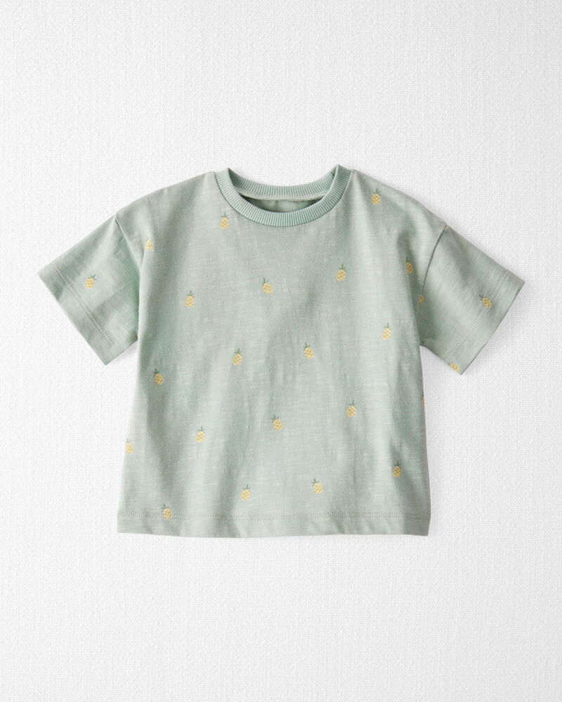 Bébé T-shirt en coton biologique imprimé ananas, image 1 sur 4 diapositives