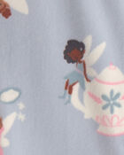 Toddler Girl 1-Piece Fairies DreamPlush Snug Fit Footed Pyjama - Blue, image 3 of 4 slides