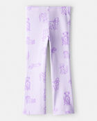 Toddler Girl Dog Print Flare Pull-On Stretch Leggings - Purple, image 2 of 4 slides