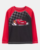 Toddler Boy Disney&copy; Cars Long-Sleeve Rashguard Swim Top - Red, image 1 of 2 slides