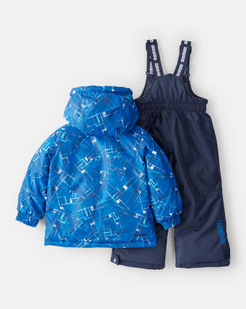 Tout-petit garçon - Combinaison de neige 1 pièce pour garçon avec bonnet et cache-cou en polaire
, 