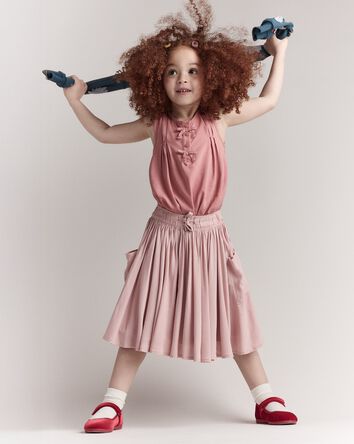 Toddler Girl Avenue Twirl™ Midi Skirt with Otter Pockets - Light Pink, 