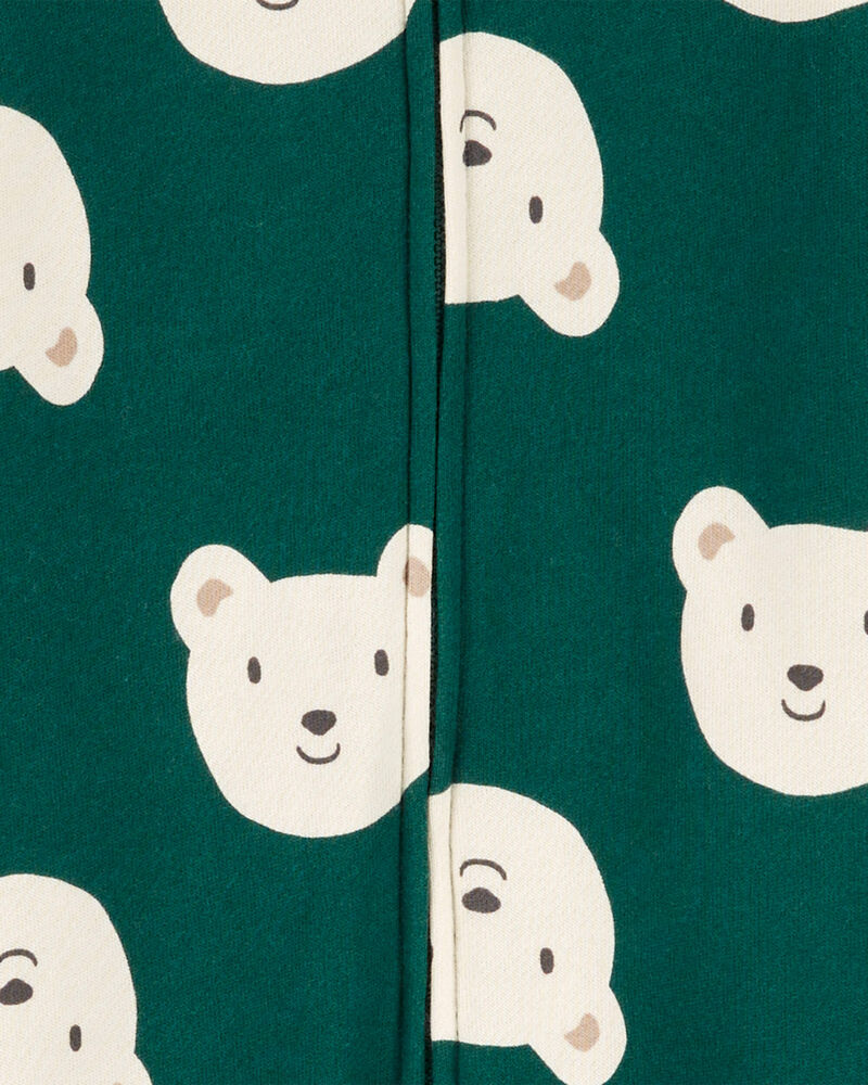 Baby Boy Bear Hooded Fleece Jumpsuit, image 2 of 3 slides
