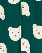 Baby Boy Bear Hooded Fleece Jumpsuit, image 2 of 3 slides