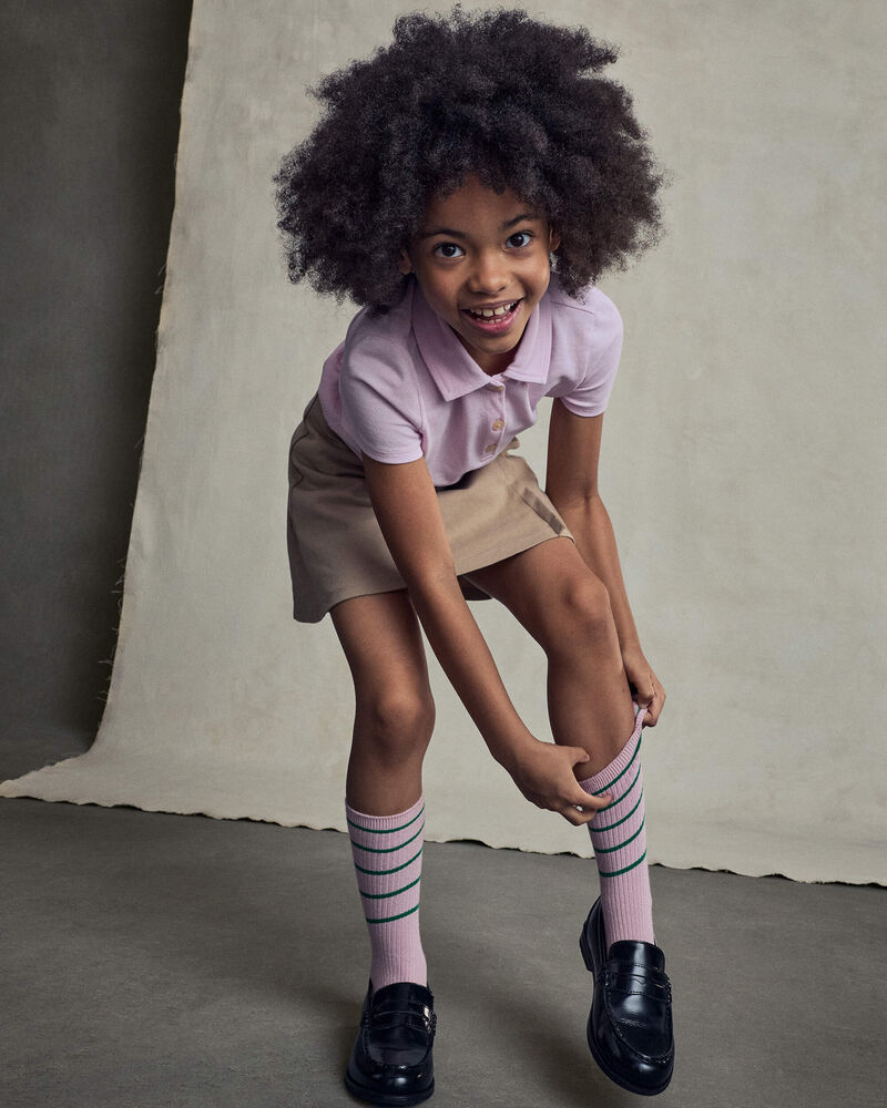 Girls Ponte Uniform Skort - Khaki, image 3 of 8 slides
