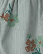 Baby Girl 3-Piece Floral Corduroy Long-Sleeve Dress Set - Green, image 5 of 6 slides