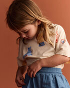 Toddler Dolman Tee in Circus Print - Cream, image 4 of 6 slides