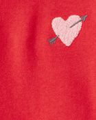 Toddler Girl Heart Fleece Long-Sleeve Dress - Red, image 4 of 5 slides