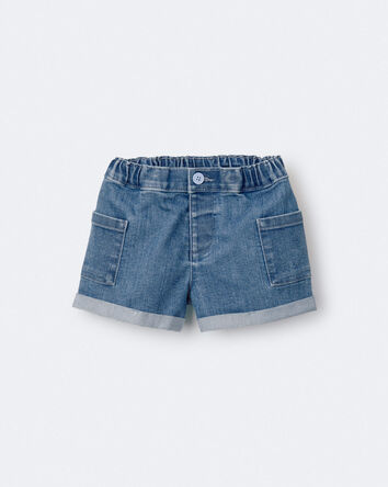 Toddler Girl Mom Short in Denim, 