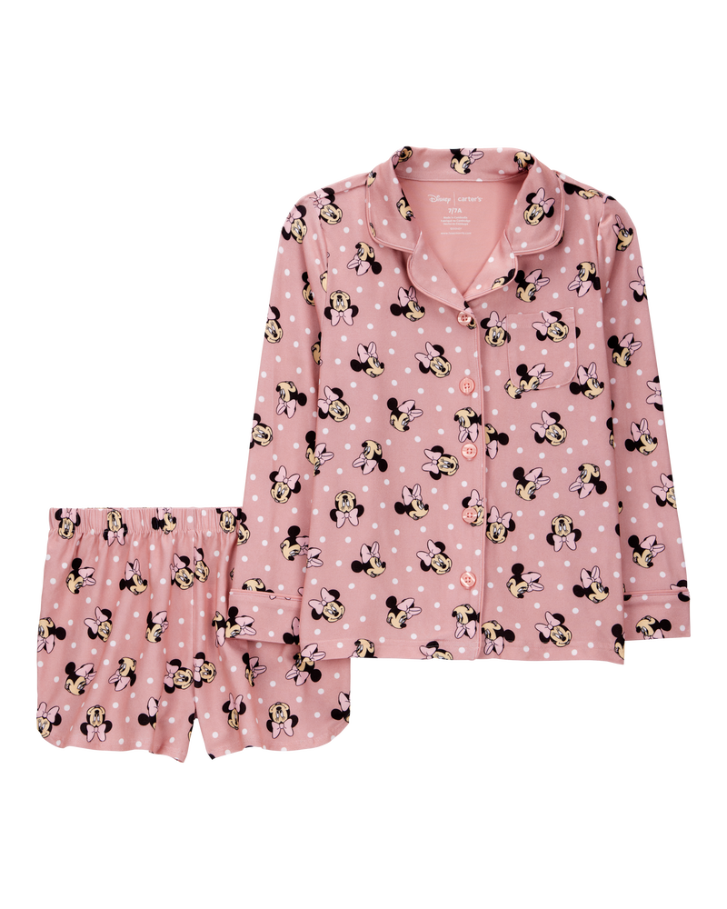 Kid Disney© Minnie Mouse Coat-Style Loose Fit 2-Piece Pyjamas - Pink, image 1 of 3 slides