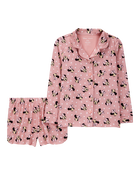 Kid Disney© Minnie Mouse Coat-Style Loose Fit 2-Piece Pyjamas - Pink, image 1 of 3 slides