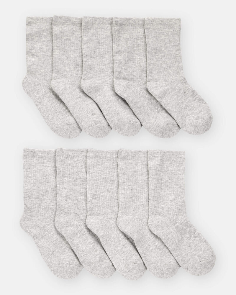 Enfant 10 paires de chaussettes mi-mollet - Gris, image 2 sur 3 diapositives