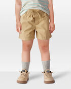 Toddler Pull-On Poplin Shorts - Khaki, image 2 of 6 slides