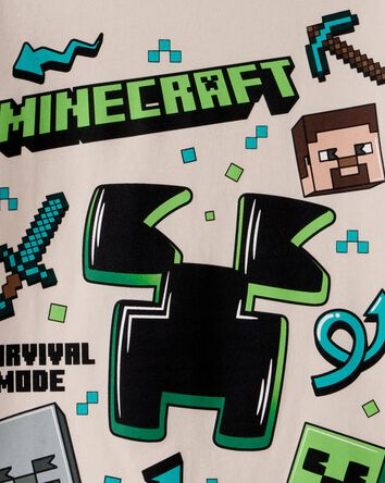 Gar&ccedil;ons - T-shirt &agrave; manches courtes imprim&eacute; Minecraft&reg; - Beige, 