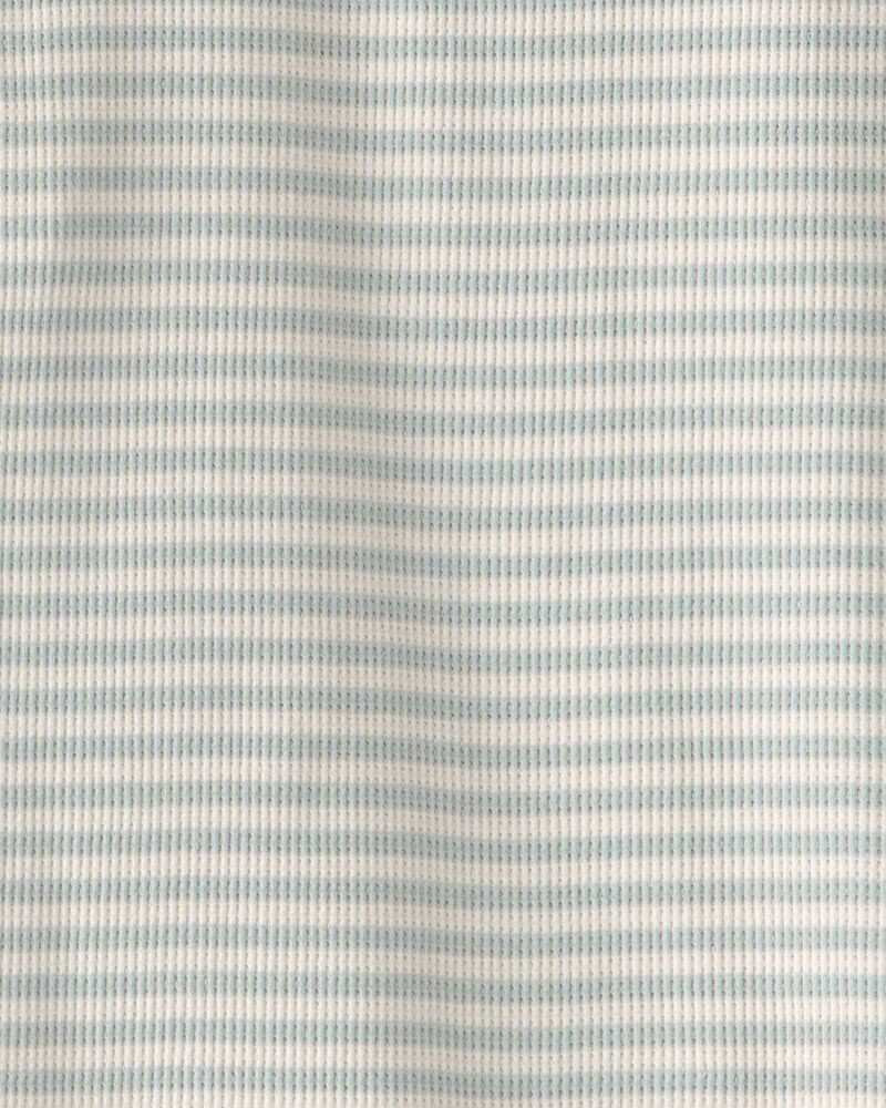 Filles - Ensemble 2 pi&egrave;ces haut et short en tricot gaufr&eacute; de coton biologique &agrave; rayures, image 4 sur 4 diapositives