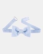 Boys Seersucker Bow Tie - Blue, image 2 of 2 slides