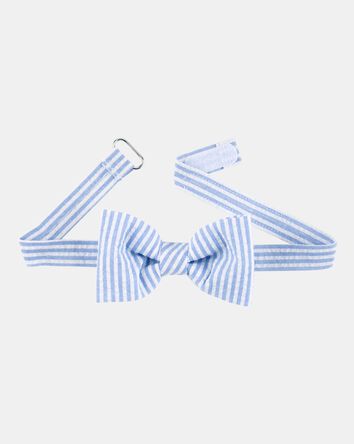 Boys Seersucker Bow Tie - Blue, 