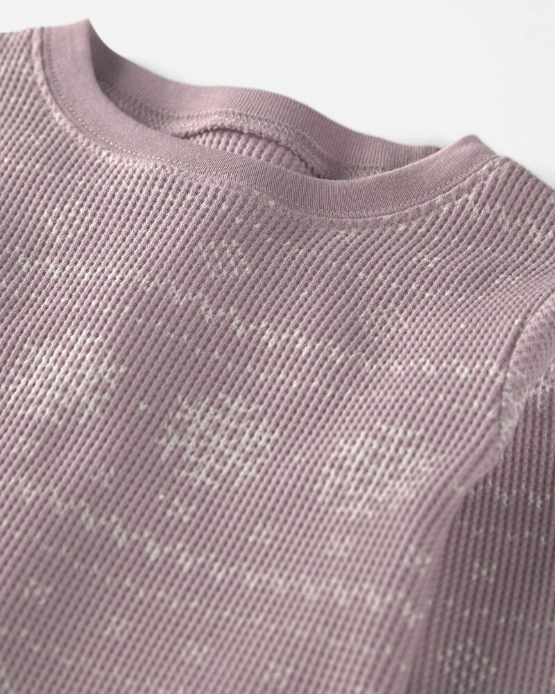 Filles - Pyjama 2 pi&egrave;ces en tricot gaufr&eacute; fait avec du coton biologique &agrave; motif jacquard, image 2 sur 3 diapositives