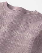 Filles - Pyjama 2 pi&egrave;ces en tricot gaufr&eacute; fait avec du coton biologique &agrave; motif jacquard, image 2 sur 3 diapositives
