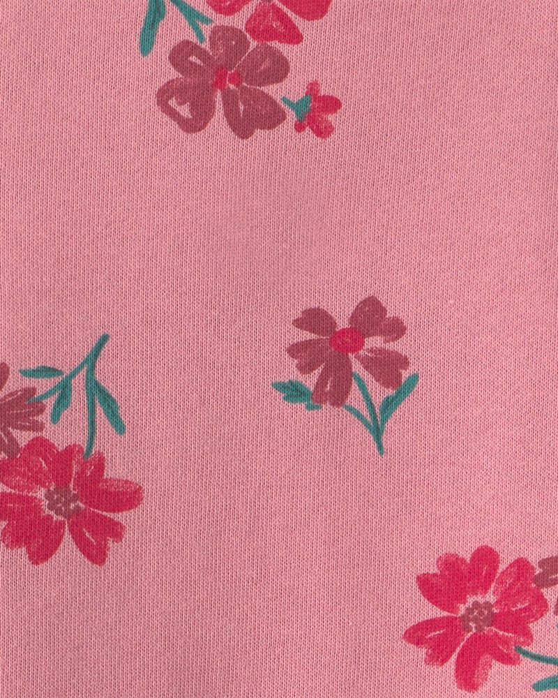Toddler Girl Floral French Terry Long-Sleeve Dress Set - Pink/Cream, image 4 of 6 slides