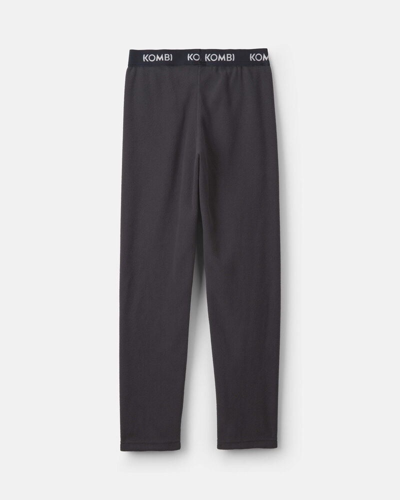 Boys Kombi Base Layer Fleece Bottom - Charcoal, image 2 of 3 slides