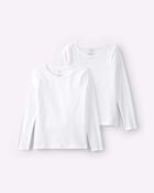 Girls Long-Sleeve Undershirts - White, image 1 of 3 slides