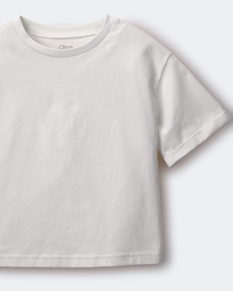 Toddler Rolled Cuff Tee - Cream, image 6 of 6 slides