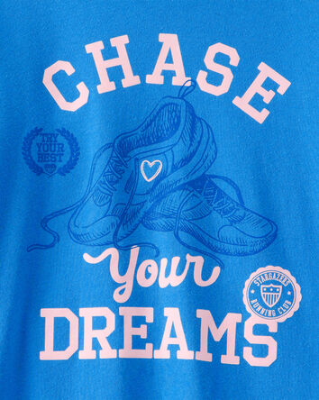 Filles - T-shirt &agrave; manches longues &agrave; imprim&eacute; &laquo;Chase Your Dreams&raquo; - Bleu, 