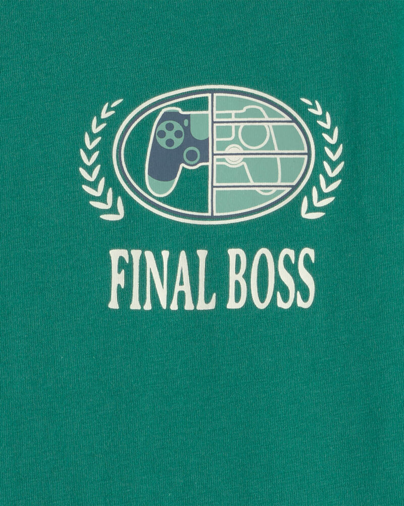Gar&ccedil;ons - T-shirt sport &agrave; imprim&eacute; &laquo;Final Boss&raquo; - Vert, image 2 sur 2 diapositives