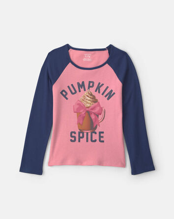 Girls "Pumpkin Spice" Long-Sleeve T-Shirt - Pink, 