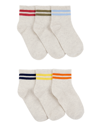 Kid 6-Pack Striped Ankle Socks, 