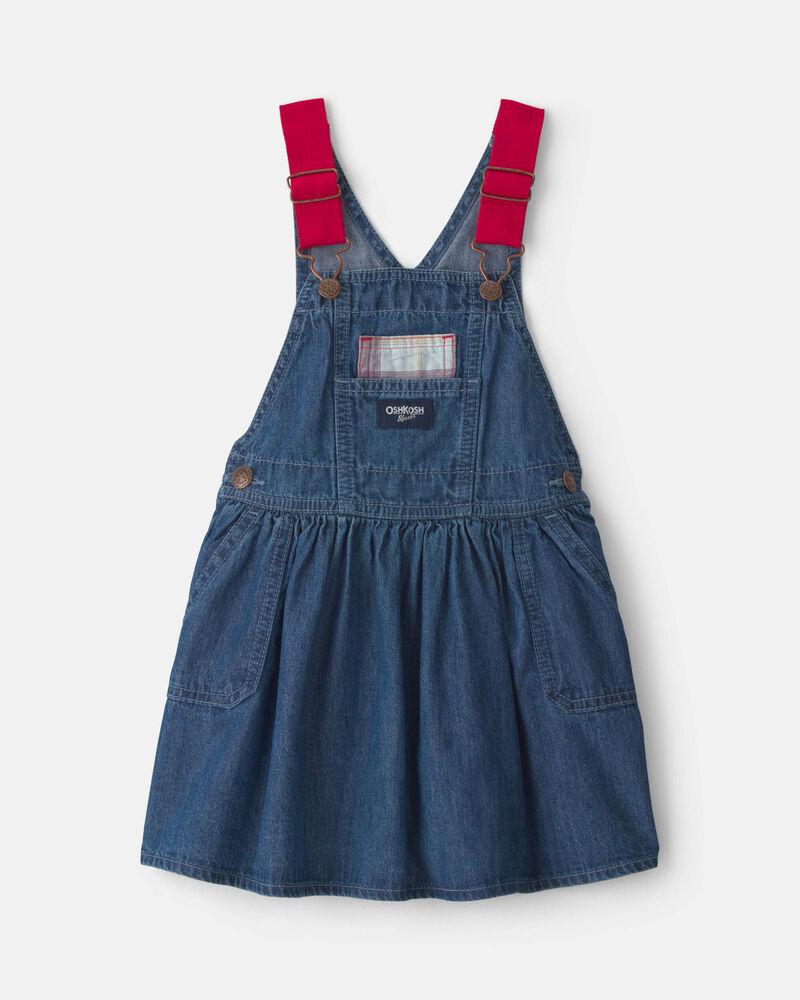 Toddler Girl Chambray Denim Skirtall - Medium Wash, image 1 of 4 slides