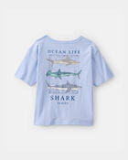 Boys Shark Ocean Life Graphic Tee - Blue, image 2 of 5 slides