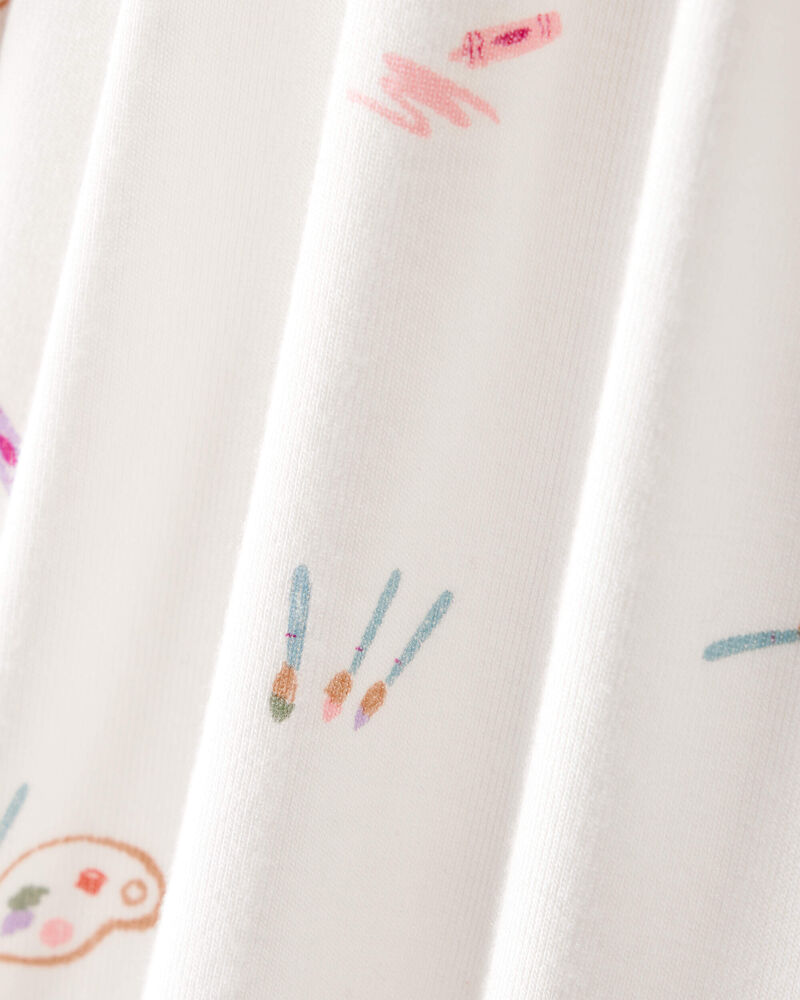 Baby Girl Art Print PurelySoft Sleeper- White, image 6 of 8 slides