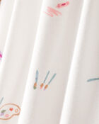 Baby Girl Art Print PurelySoft Sleeper- White, image 6 of 8 slides