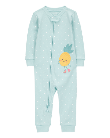 Baby Girl 1-Piece Pineapple 100% Snug Fit Cotton Footless Pyjamas, 