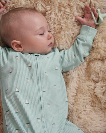 B&eacute;b&eacute; gar&ccedil;on - Grenouill&egrave;re avec fermeture &agrave; glissi&egrave;re 2 sens, motif voilier - Vert, 