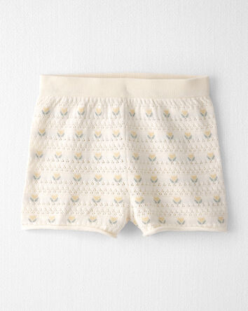 Filles - Ensemble de chandail en tricot de coton biologique &agrave; motif floral miel, 