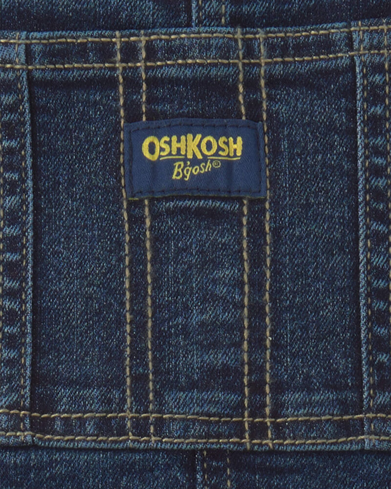 Tout-petit - Salopette en denim avec &eacute;lastiques sur les courroies - D&eacute;lav&eacute; fonc&eacute;, image 3 sur 3 diapositives