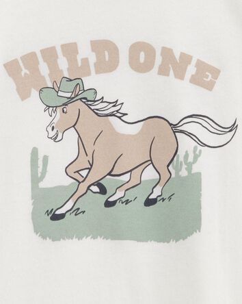 Tout-petit garçon - T-shirt à manches courtes Wild one - Blanc, 