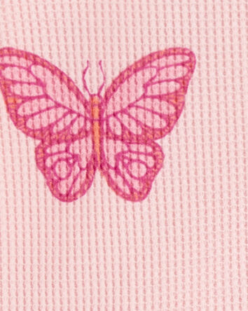Bébé Grenouillère en tissu isotherme à fermeture à glissière à 2 sens à motif de papillon, 