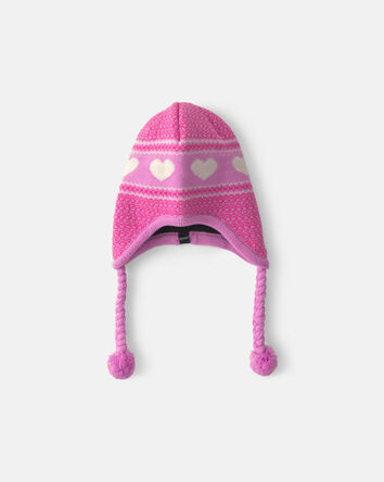 Filles - Tuque p&eacute;ruvienne &agrave; c&oelig;ur Kombi - Rose, 